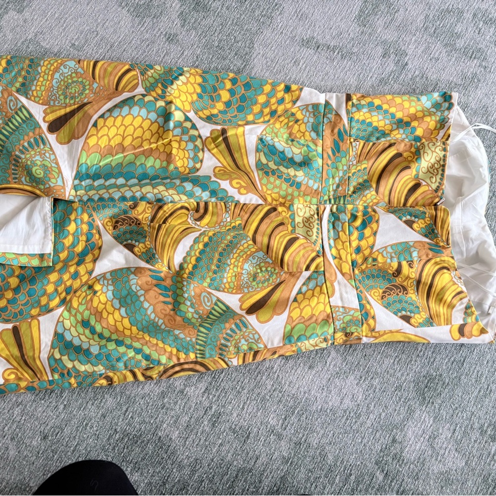 Trina Turk for Banana Republic summer 2012Teal Yellow Brown Strapless Mini Dress - Picture 7 of 14